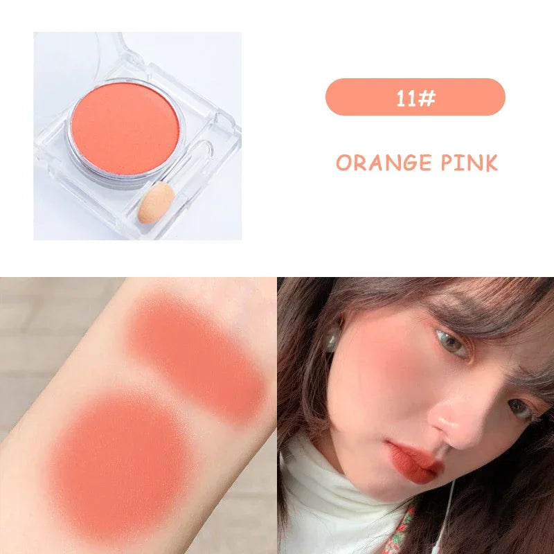 Monochrome blush Matte Natural Cheek Color Brightening Face Waterproof Facial Contouring Makeup Blush Powder Soft Makeup Zpaxo