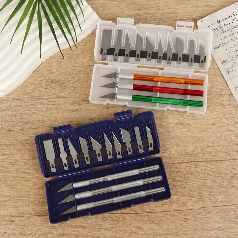 13-Pc Aluminum Alloy Carving Knife Set – Precision DIY Craft Blades Craft Carving Knife Set Zpaxo