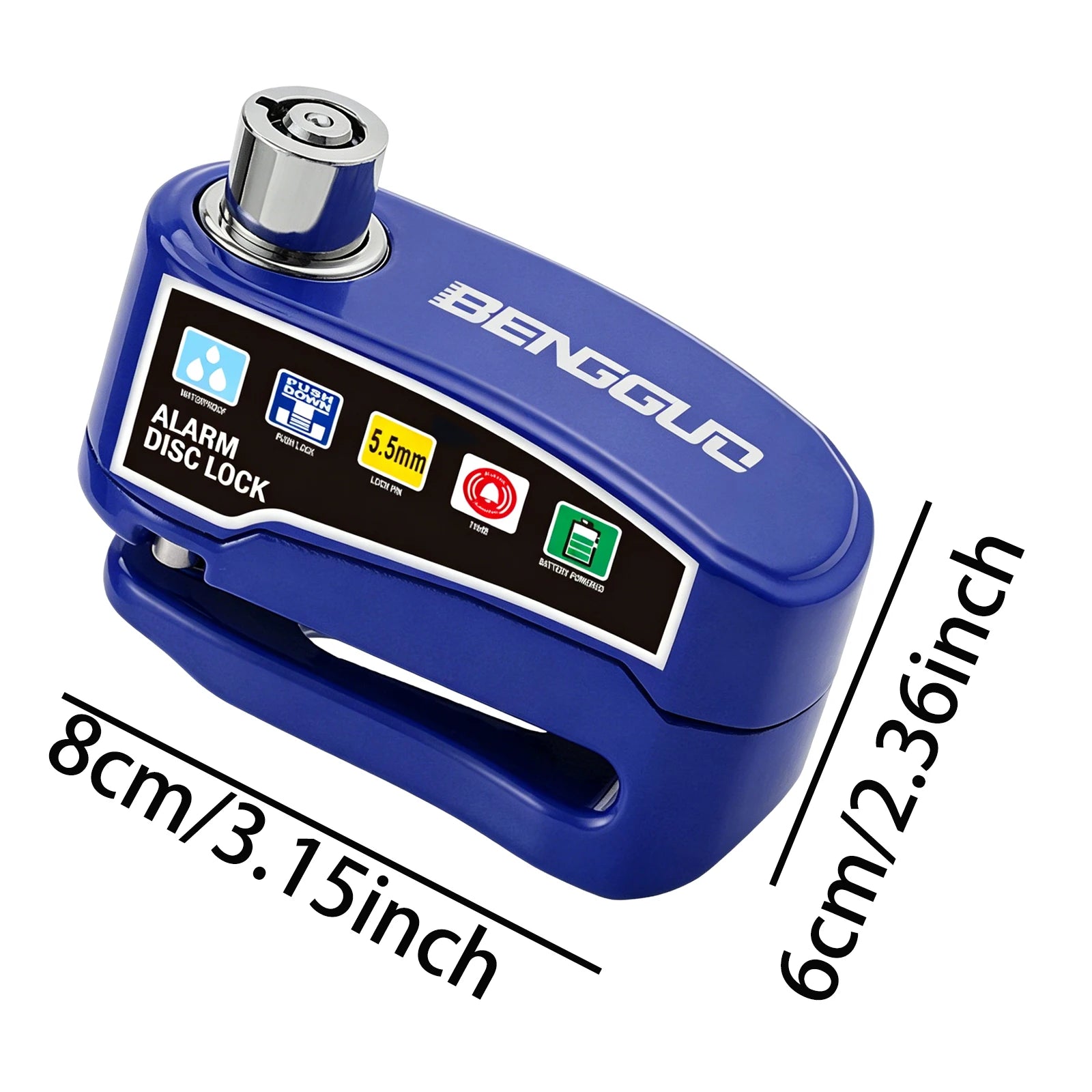 Motorcycle Disc Block Alarm Lock Wheel Brake Key Moto Scooter Bicycle