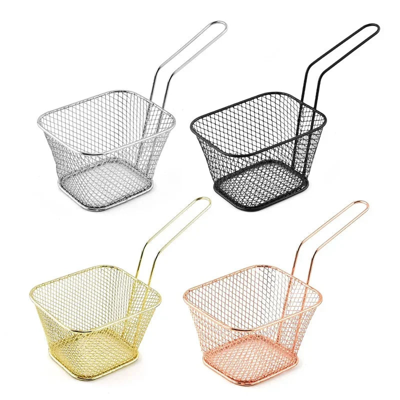 Hot Creative Fryers Basket Net Mesh Fries Chip Kitchen Tool Stainless Steel Fryer Home French Fries Baskets Strainer Zpaxo