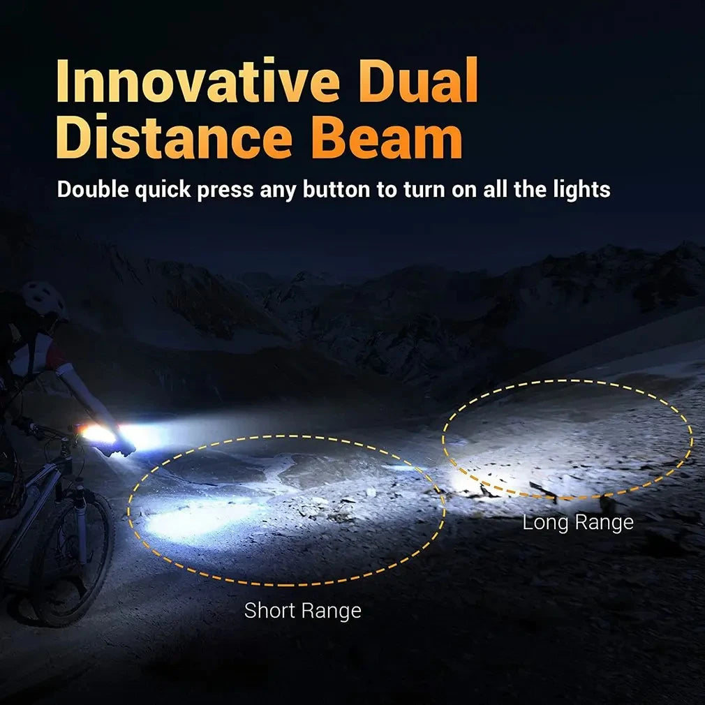 Bike Light 2000 Lumens 6LED Super Bright Bike Lights for Night Riding,Waterproof Front Headlight Rechargeable Bike Taillights Zpaxo