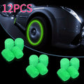 Car Luminous Tire Valve Stem Caps Absorb Light&glow Dark Green Cool