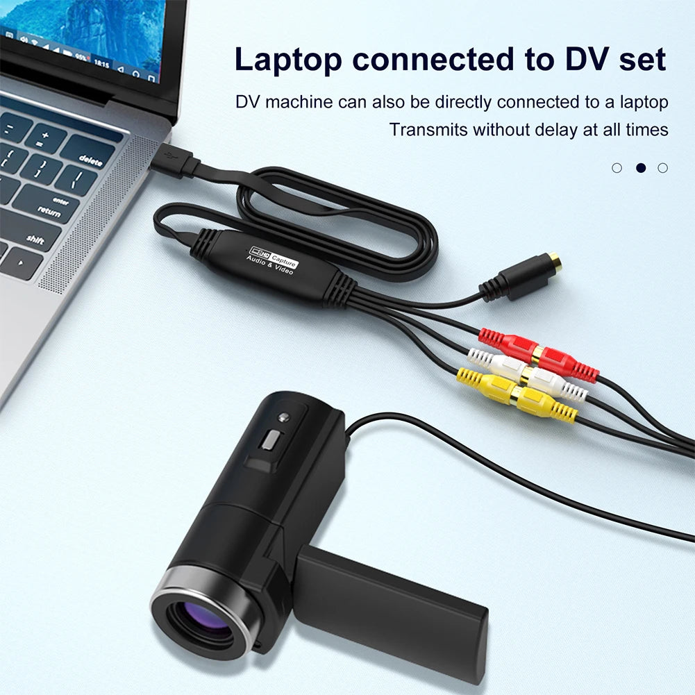 USB Video Capture Card VHS VCR TV DVD Audio Adapter AV