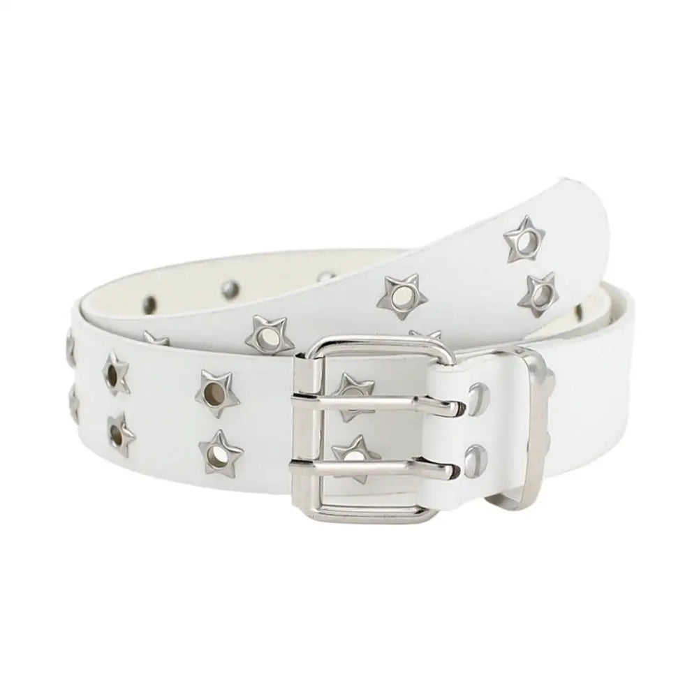 Y2K Punk Rivet Belt – Double Row Star Gothic Waistband Punk Fashion Belt Zpaxo B