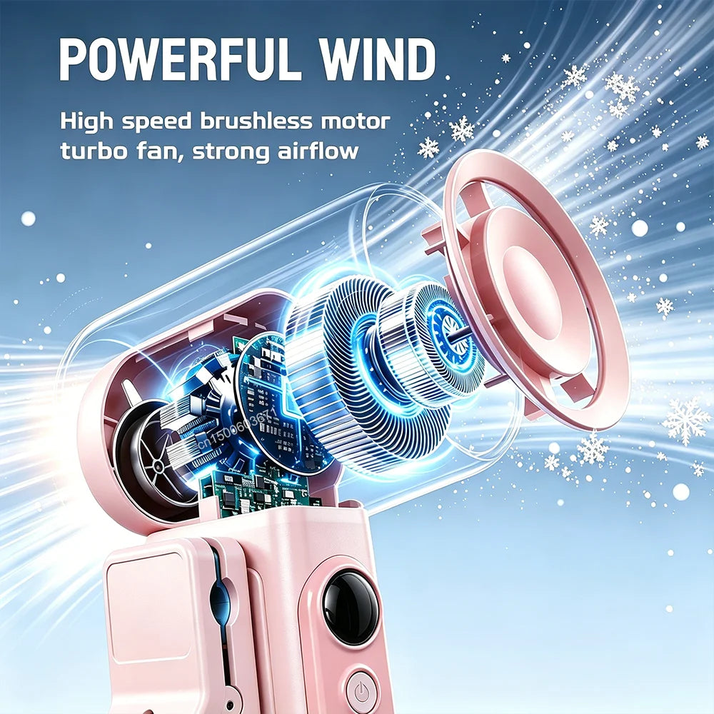 Portable Mini Clip Fan 3000mAh USB Rechargeable Handheld Outdoor