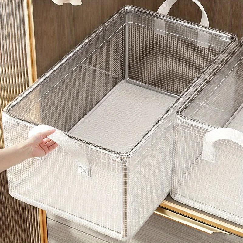 Transparent PVC Steel Frame Storage Box – Waterproof Organizer Storage Organizer Box Zpaxo clear-40 X 30 X15cm