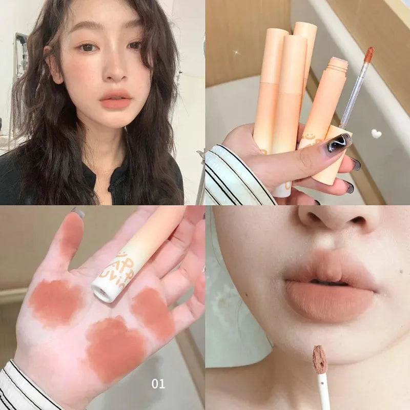 Pumpkin Apricot Lip Mud Matte Velvet Cream Smooth Texture Lipstick