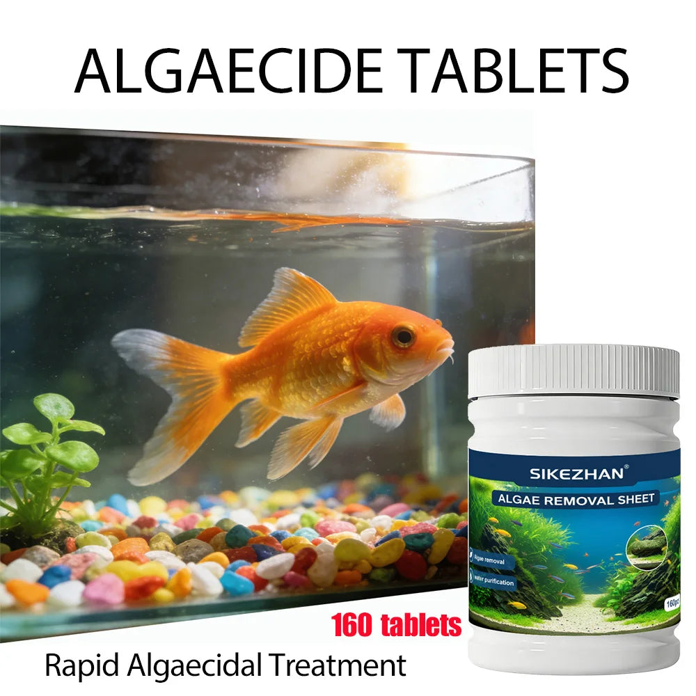 Fish Tank Cleaning Algae Tablets Tank Moss Odor Remover Water Purify Aquarium Algaecide Control Cleaning Algae Repellent Agent Zpaxo