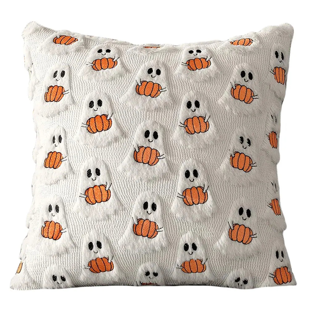 Halloween Ghost Pumpkin Pillowcase Washable Soft Pillow Case Plush Zpaxo C 1PC