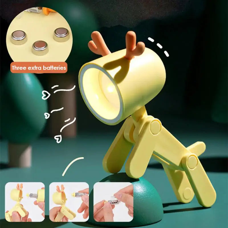 Novel Little Deer Light Creative Peculiar Mobile Phone Holder LED Decorative Ornaments Random Color Mini Night Light Zpaxo