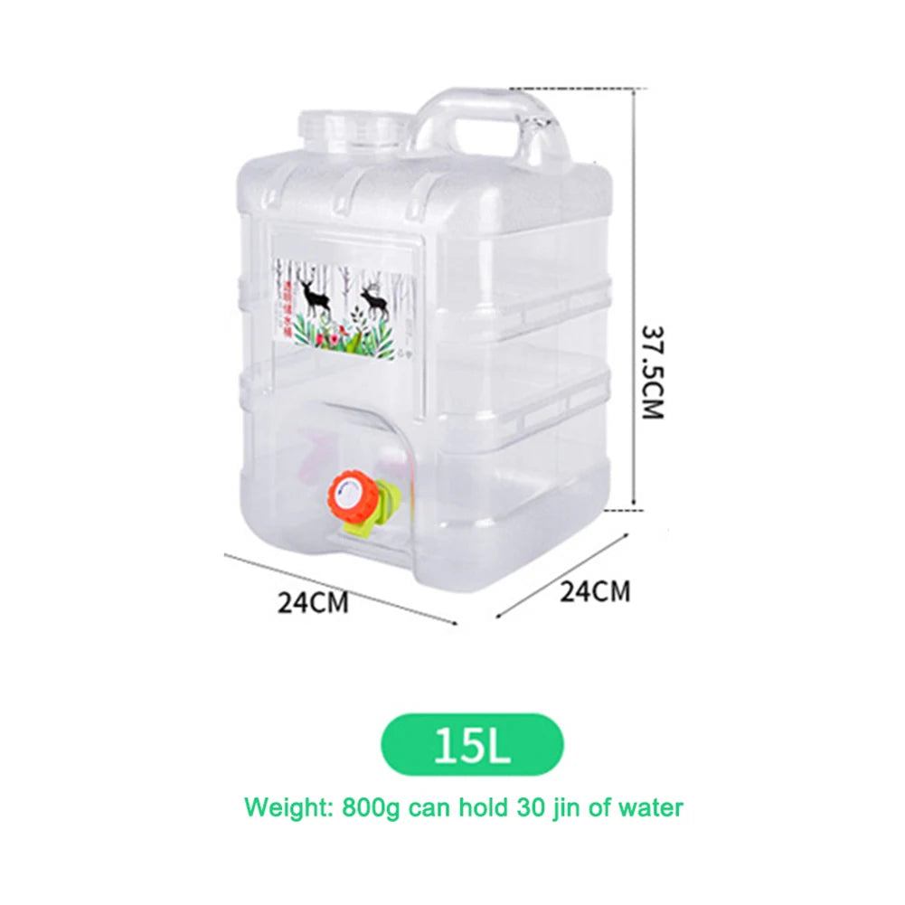 Water Container Portable Camping Bucket Storage Faucet No Leakage