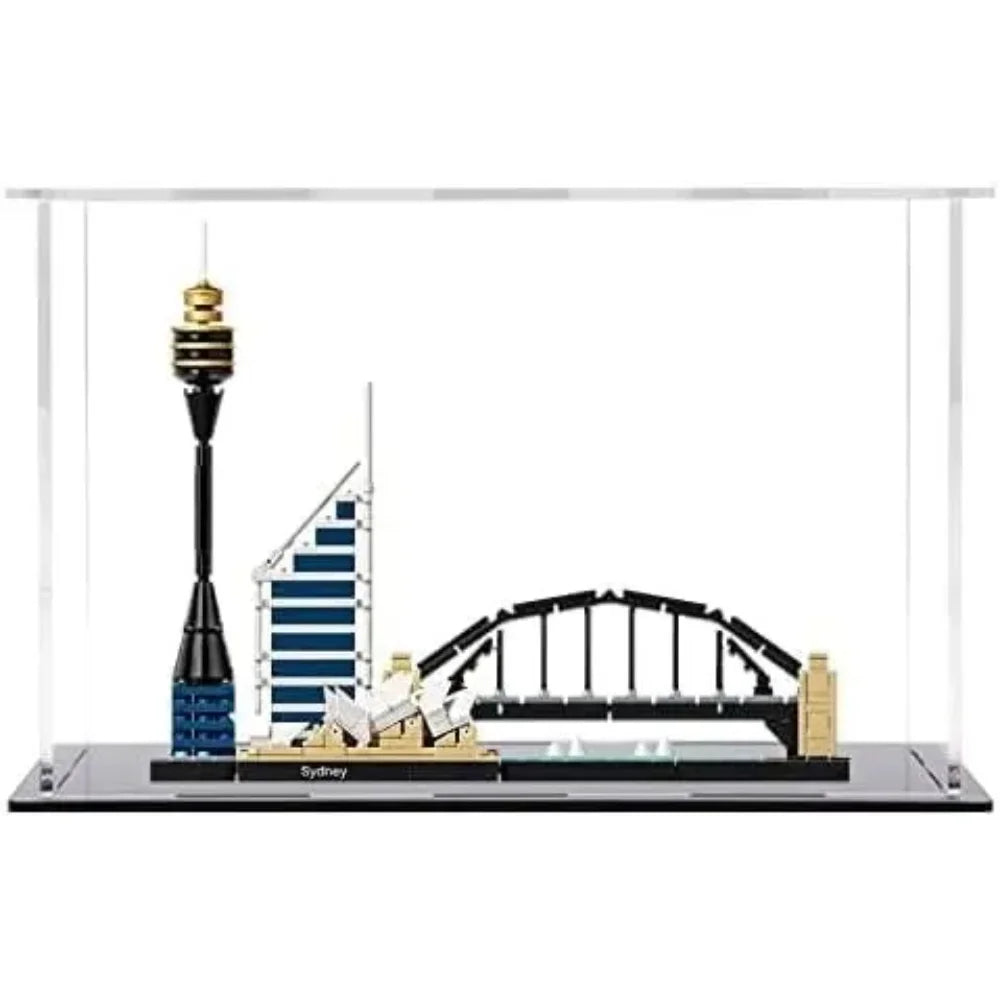 Clear Acrylic Cube Display Case with Black Base | Dustproof