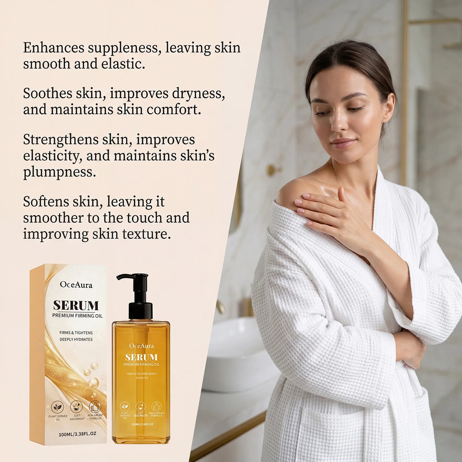 Body Firming Oil Fade Fine Line Fast Absorb Nourishing Moisturizing Skin Rejuvenation Anti-Sagging Body Massage Oil Skin Care Zpaxo