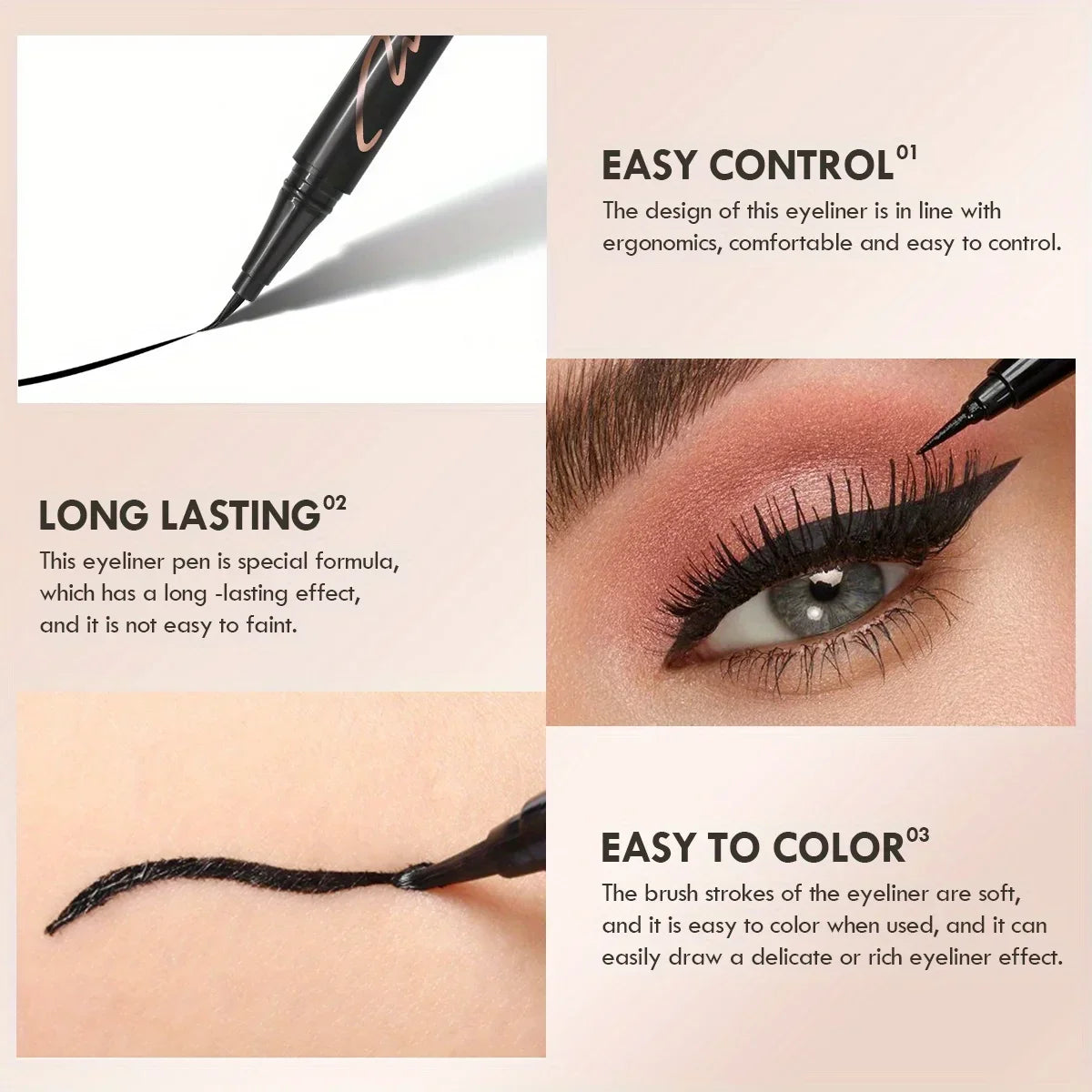 Eyeliner Liquid Pen Waterproof Quick Drying Smooth Makeup Beauty Zpaxo