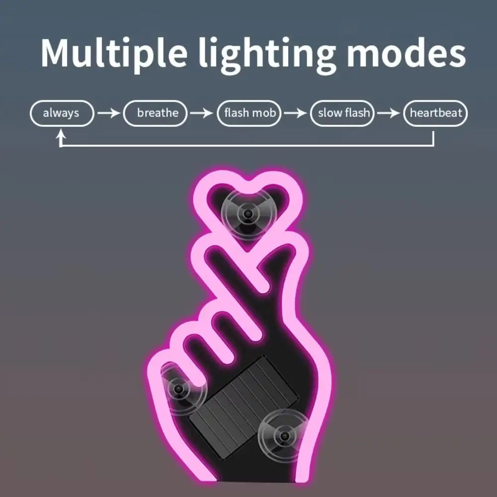 Solar-powered Love Car Window Light Vibration Sensing Heart-shaped Zpaxo