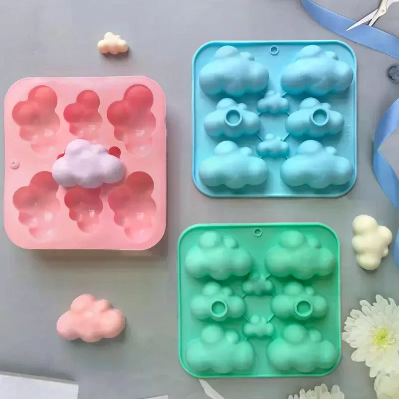 8-Cavity Cloud Shaped Silicone Candy Mould Chocolate Pudding Dessert Cake Baking Mould Kitchen Tool Candle Soap Making Zpaxo