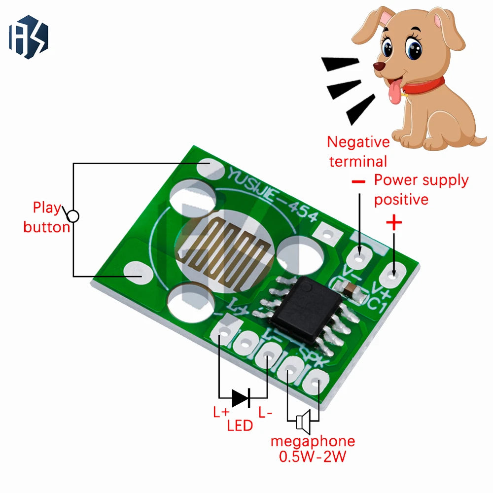 3V-4.5V Triggerable Animal Voice Module: Dog/Tiger/Cat/Pig Barking for DIY Toys & Projects Zpaxo