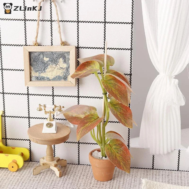 ▶1/12 Dollhouse Simulation Green Plants Bonsai Model Dollhouse Scene Decoration Micro Landscape Garden Bonsai Ornament Zpaxo