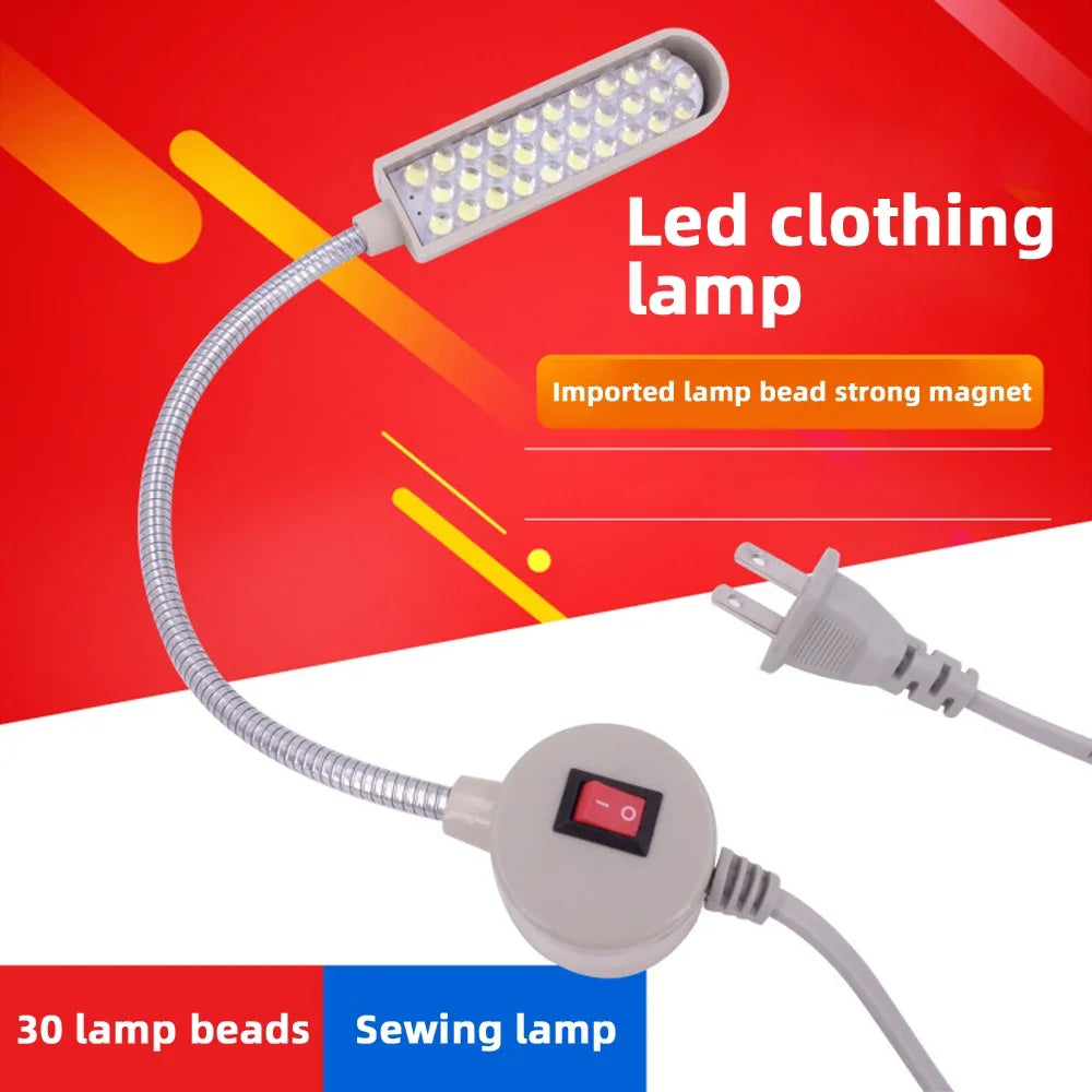 30 LED Industrial Strength Gooseneck Lamp Flexible 360° Sewing Machine Work Light Clothing Machine Accessory Zpaxo