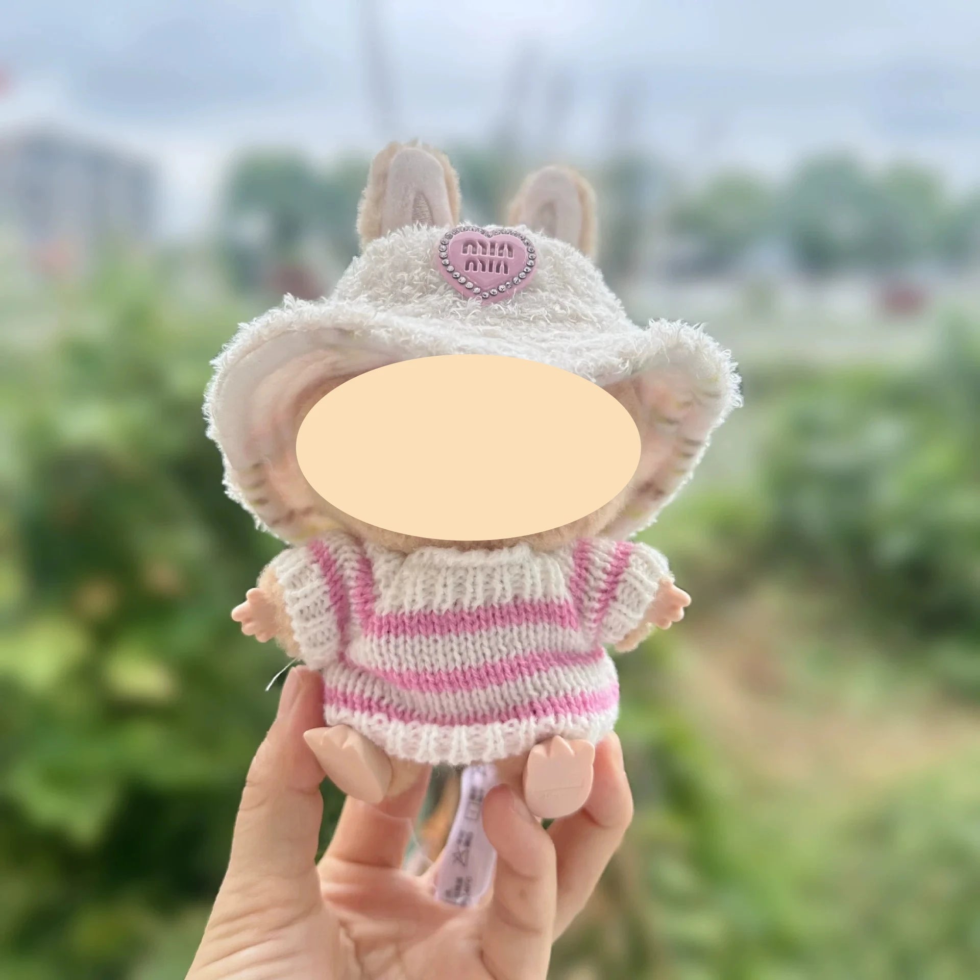 17cm Labubu & K-Pop Idol Mini Plush Doll Clothes Outfit Set Plush Doll Clothes Zpaxo pink set B NO DOLL