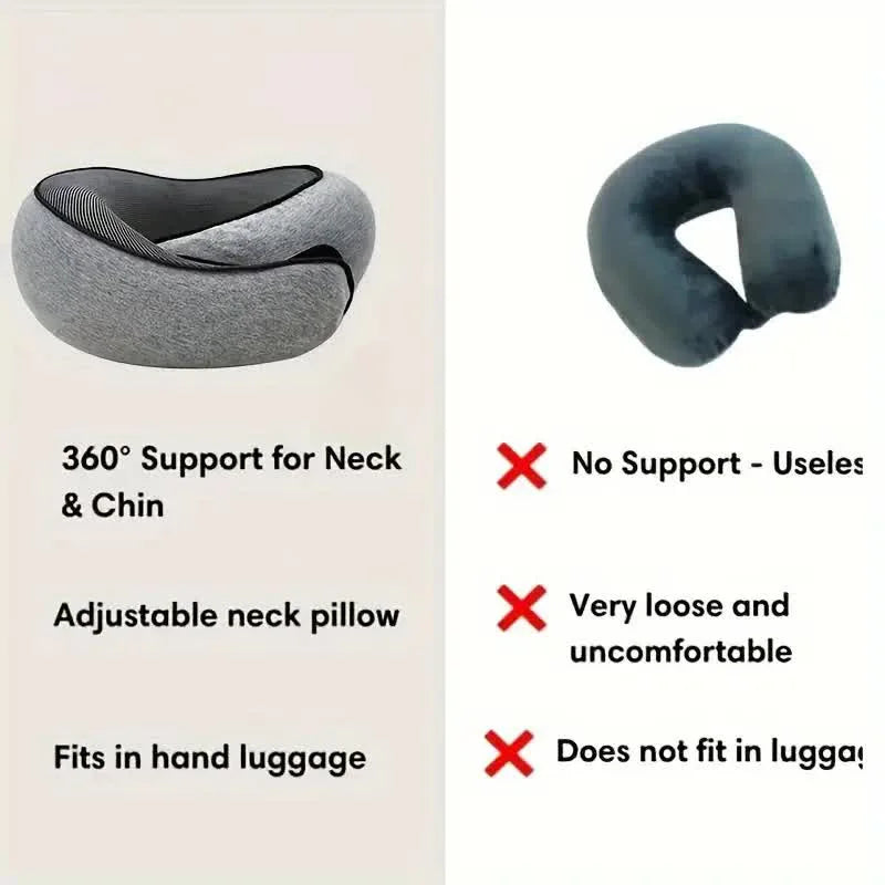 Travel Neck Pillow Memory Foam U-shaped Pillow Snail Style Travel Neck Support Portable Adjustable Soft Noon Break Sleep Pillows Zpaxo