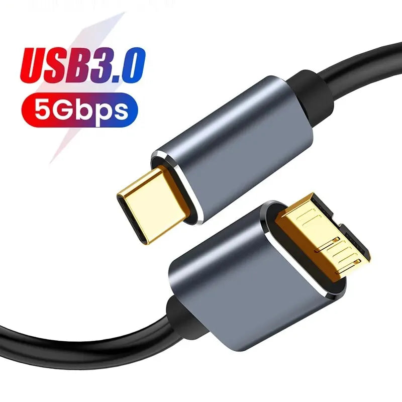 Micro B USB C 3 0 Cable Typec Connector 5Gbps External Hard Drive Zpaxo