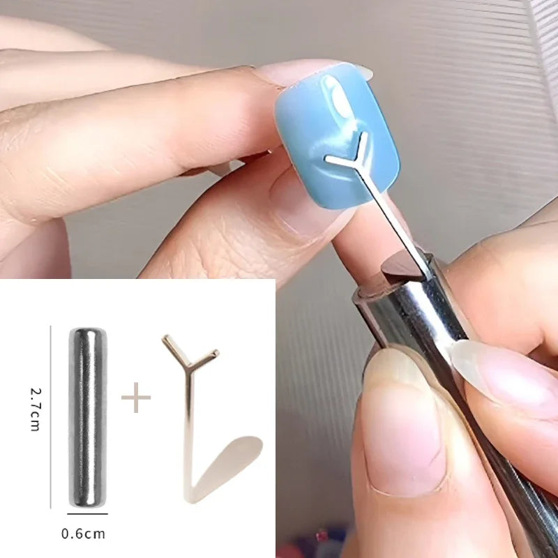 Cat Eye Nail Magnet Y-shape Wire Precision Heart Ingot Designs Zpaxo Silver Set A