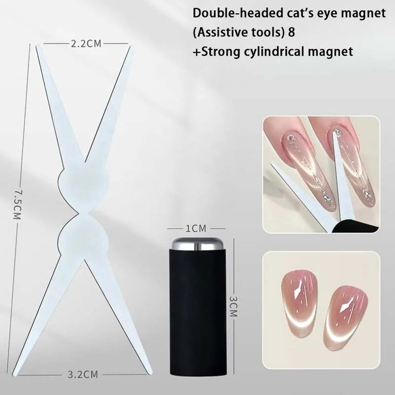 Double-head French Cat Eye Nail Magnet V-shaped Magnetic Combination Zpaxo Iron And Magnet