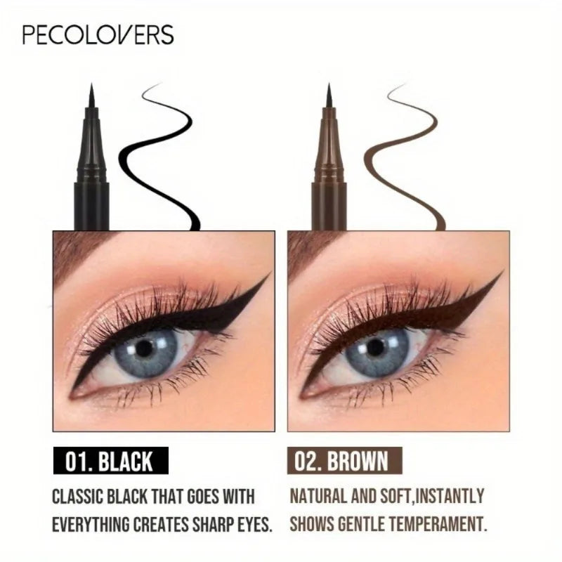 Brown Liquid Eyeliner Ultra-fine Waterproof Long-lasting Not Blooming Easy Wear Quick Drying Smooth Eyeliner Makeup Tools Zpaxo