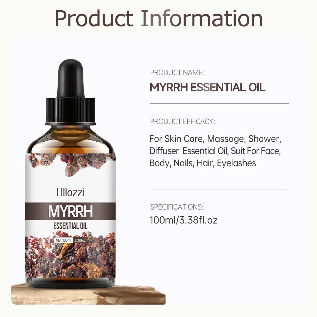 MYRRH ESSENTIAL OIL a high-quality moisturizing nourishing massage oil with a refreshing scent, suitable for all skin types Zpaxo