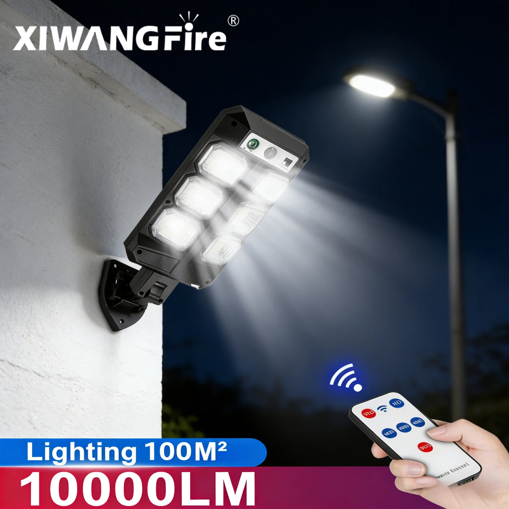 Outdoor Solar Street Lights, Waterproof Motion Sensor LED Lamp with 3 Lighting Modes Spotlight for Garden Path Security Lantern Zpaxo