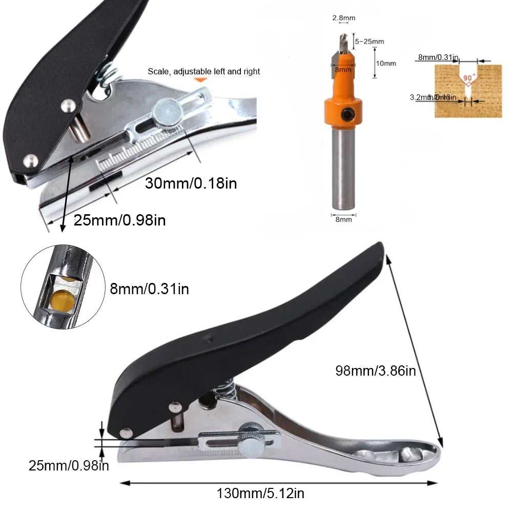 Manual Edge Band Puncher Plier Hole Card Punching Tool Plastic Sheet
