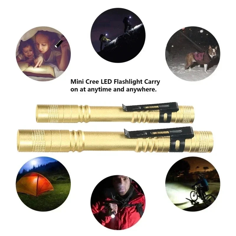 KDULIT Mini LED Pen Flashlight 300LM Pocket Torch with Clip