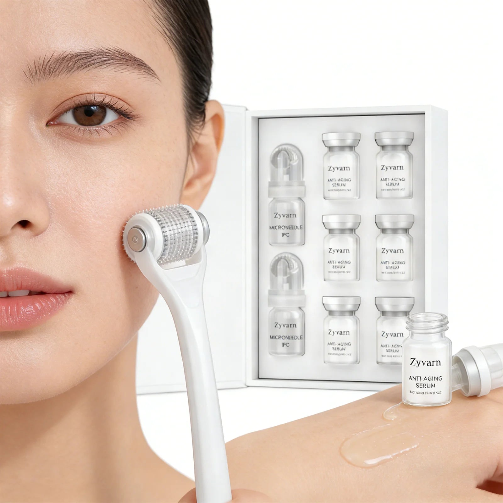 Facial serum 0.25mm Microneedle Set Roller Winter skincare Moisturizer Hydrating cream Night cream Day cream Dry skin remedy Zpaxo