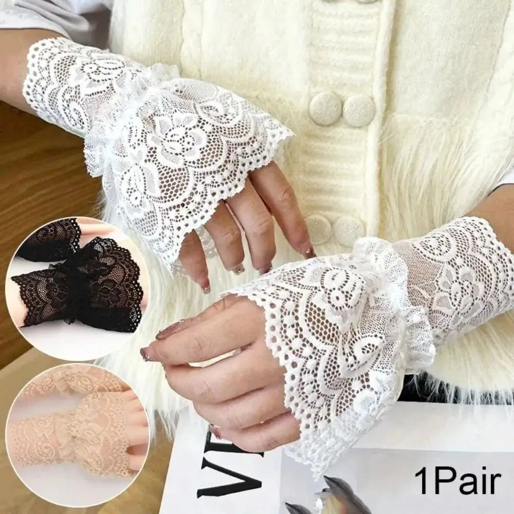 Clothing Accessory Lace Trim Fake Cuff Detachable Hollow False Sleeve Cuffs Lace Cuff Zpaxo