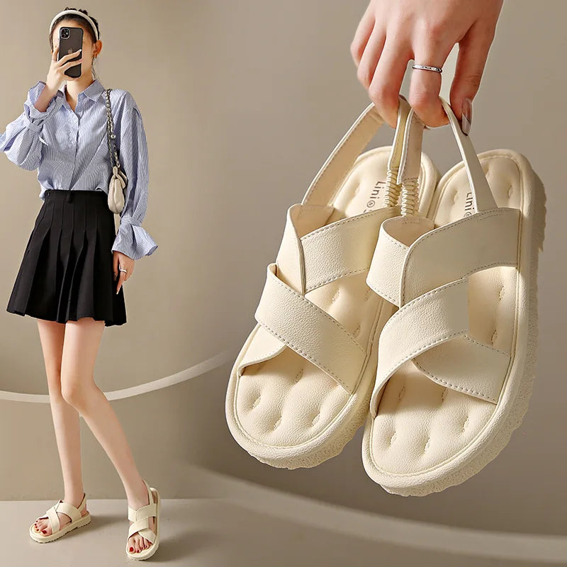 Flat Sandals Women's Summer 2025 Soft Bottom Non-slip Student Beach