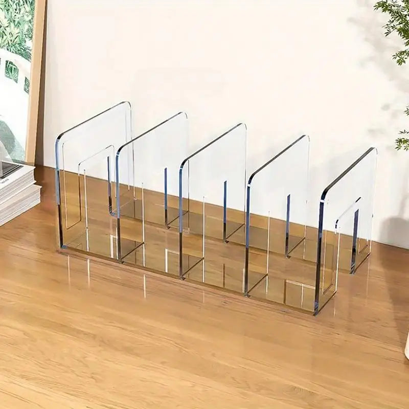 4 Slots Clear Bag Storage Divider Acrylic Closet Finishing Divider Purse Handbag Storage Rack Transparent Bag Organizer Stand Zpaxo