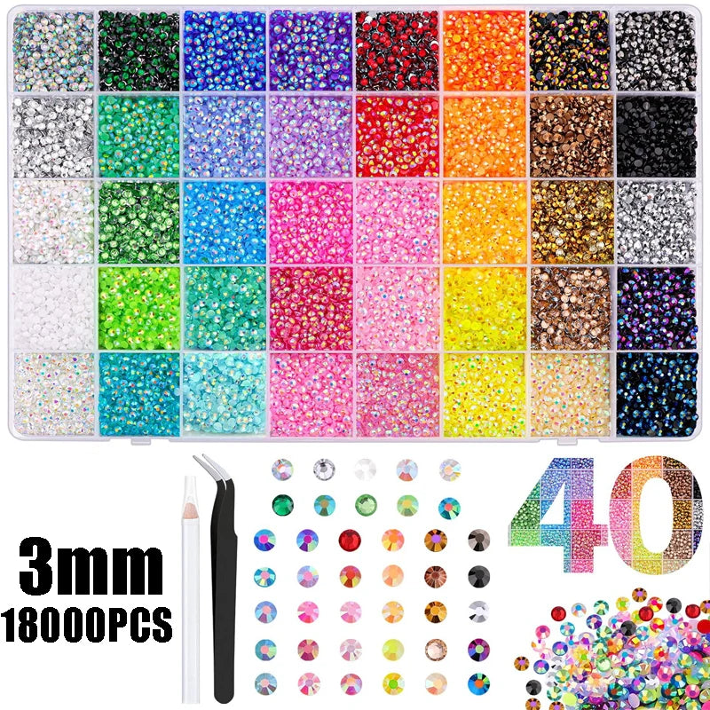 Simple Shiny Half-round Nail Rhinestones Flat Bottom Resin Gems DIY