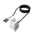 PC Extension On/Off Square Button with LED Strip Computer Power Switch Cable For Gaming Desktop Computer Hardware Cables Setup Zpaxo White 1.8m