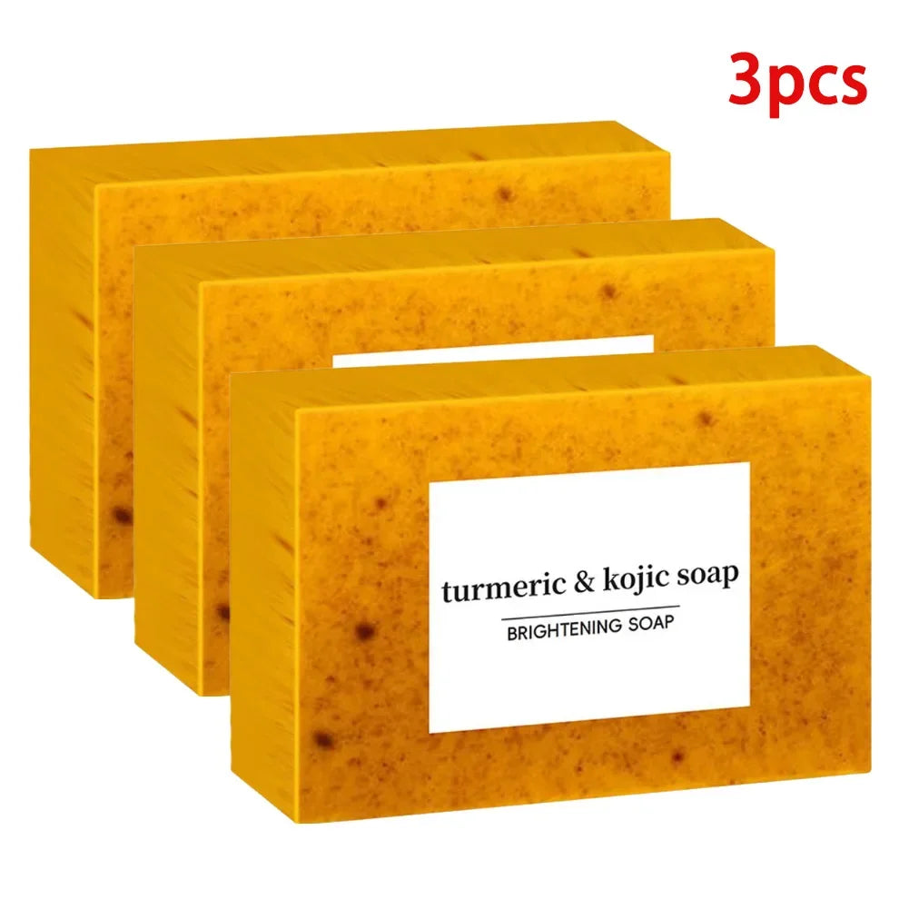 Turmeric Kojic Acid Handmade Soap – Brighten & Deep Clean Skin Handmade Bar Soap Zpaxo 3pcs A