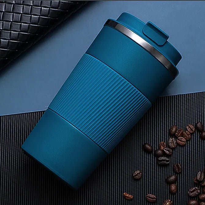 380ml/510ml Double Stainless Steel 304 Coffee Thermos Mug Leak-Proof Non-Slip Car Vacuum Flask Travel Thermal Cup Water Bottle Zpaxo Blue 510ml