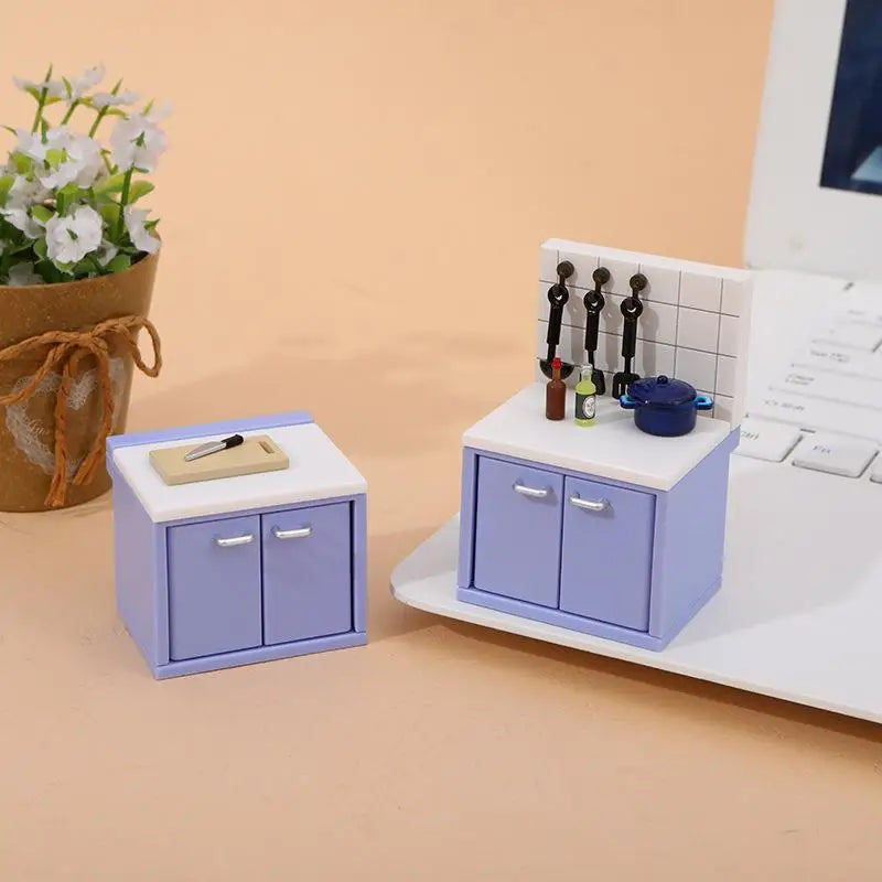 Complete Gas Stove Simulation Mini Kitchen Utensils Dollhouse Decor Zpaxo