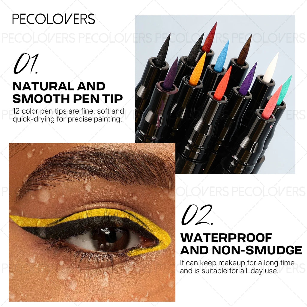 Colorful Eyeliner Liquid Pen Matte Smooth Quick Dry Waterproof Zpaxo