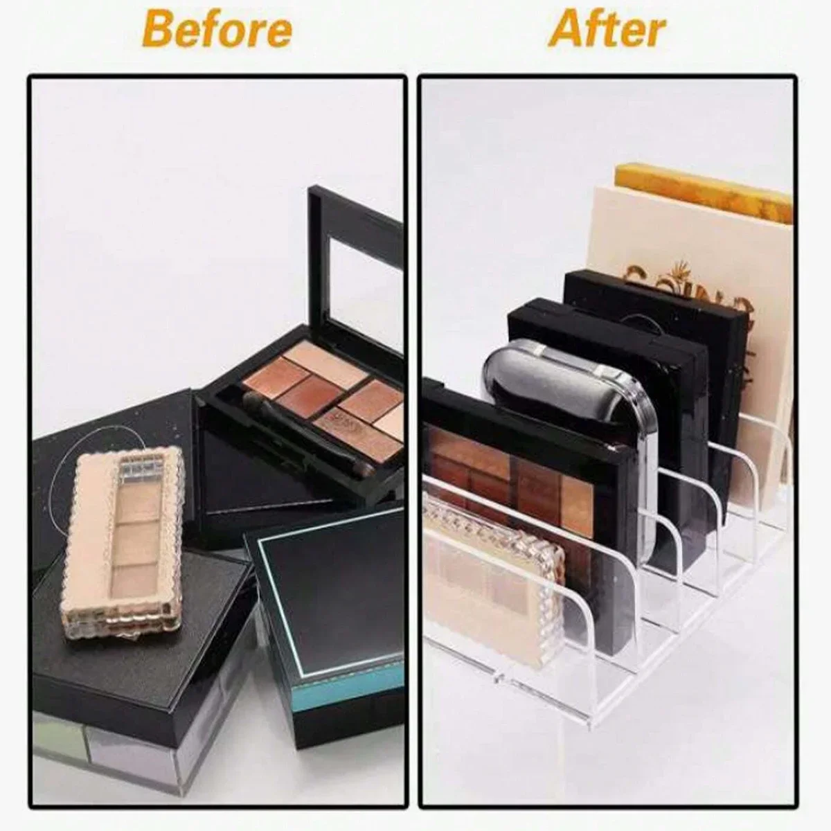 7-Compartment Clear Makeup Organizer – Vanity & Bathroom Storage Makeup Organizer Zpaxo