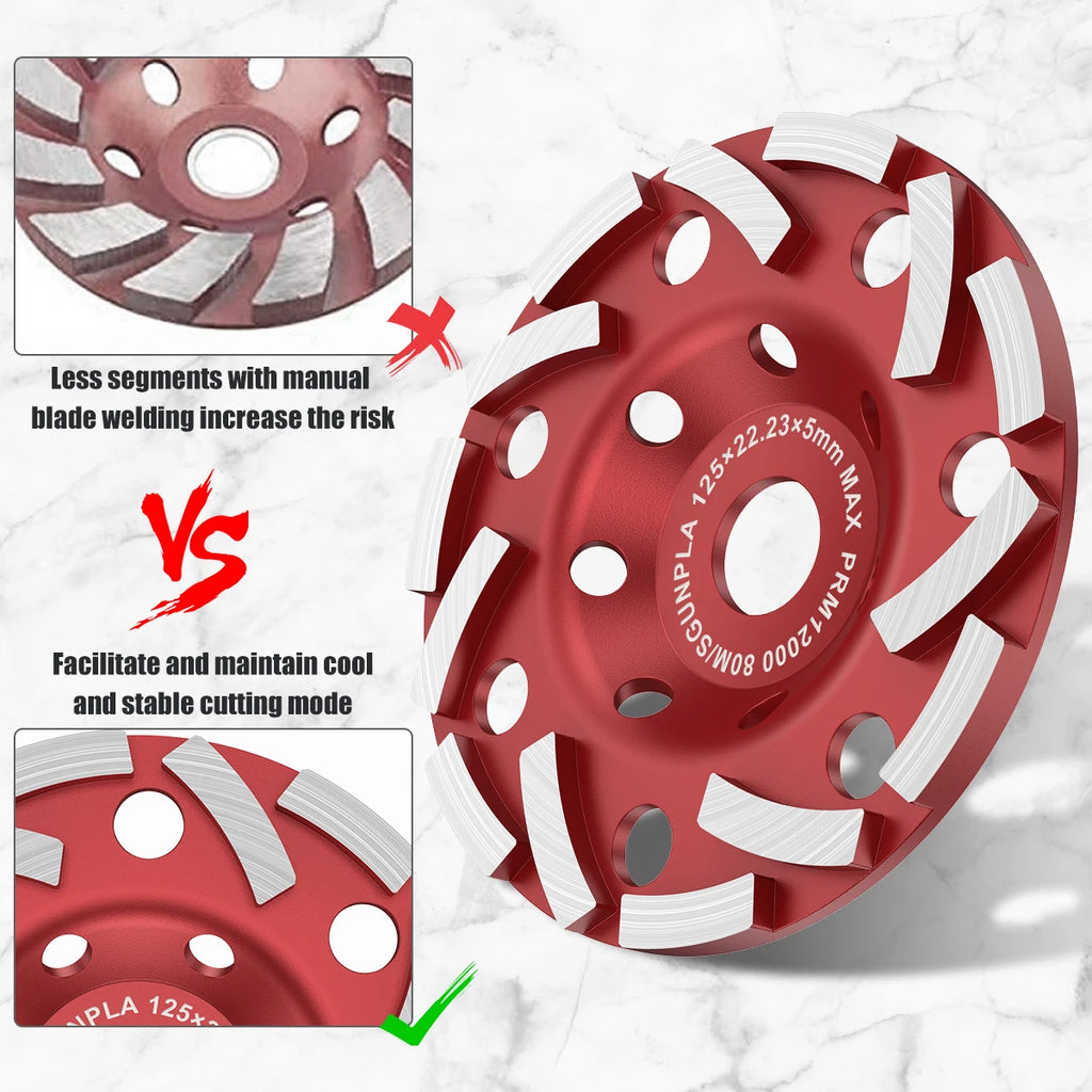 4/5 Inch Diamond Grinding Wheel Disc Abrasive Cup Wear Sanding DIY Cutting Disc Angle Grinder Tool Polisher For Concrete/Wood Zpaxo