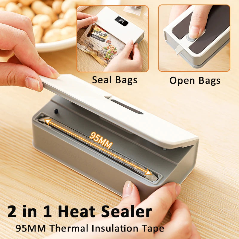Mini Sealing Machine 2in1 Plastic Bag Sealer USB Rechargeable