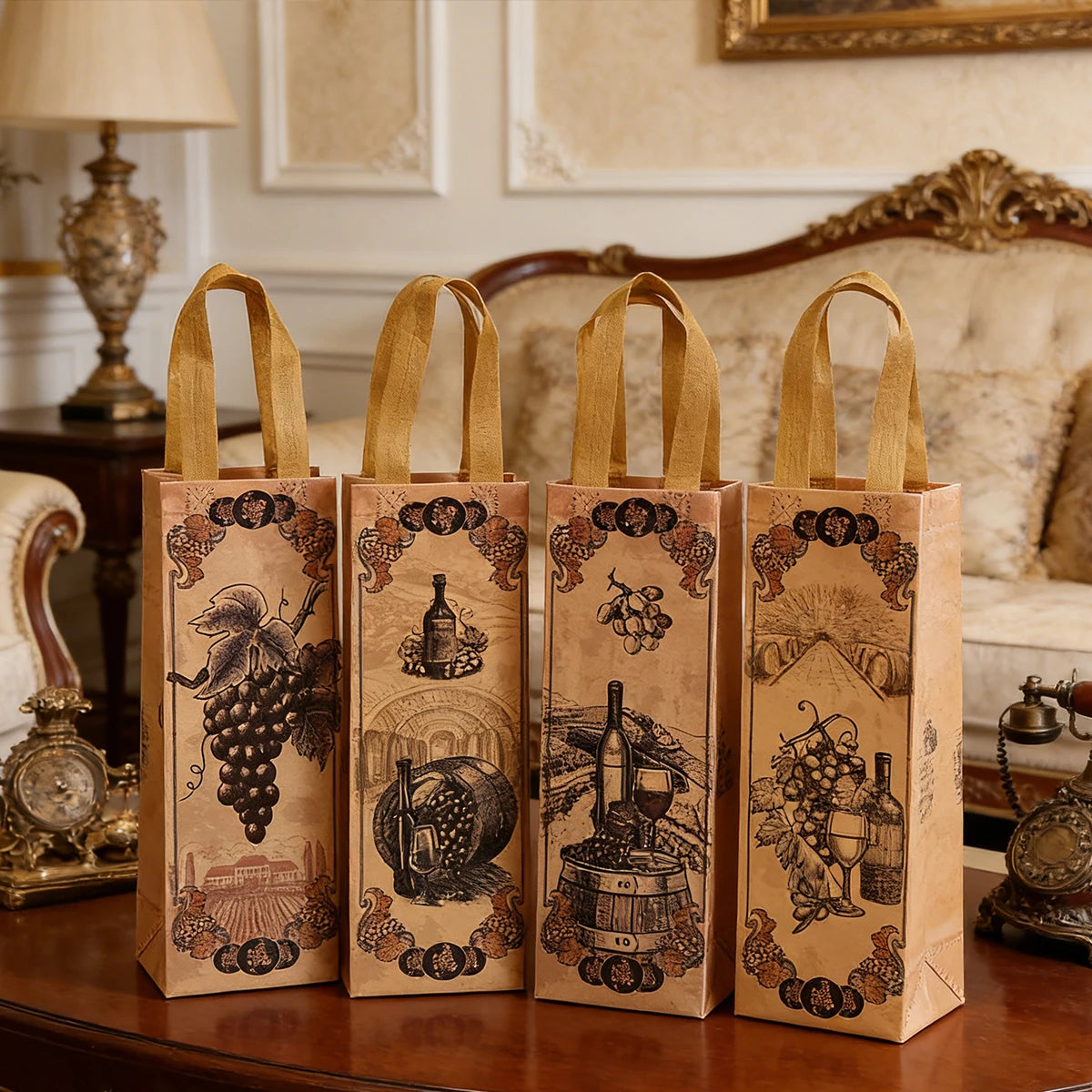 Wine Gift Bags Non-Woven Totes with Handles – 6/12/24 Pack