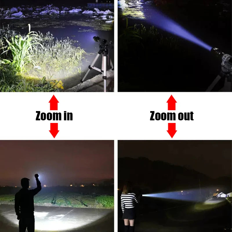 Rechargeable Mini Led Flashlight Zoomable Portable Outdoor Camping