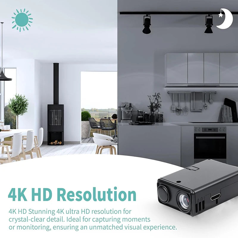 New 4K HD Camera WiFi Wireless Monitor Night Vision Remote Motion Detecting Camcorders Security Protection Indoor Surveillance Zpaxo