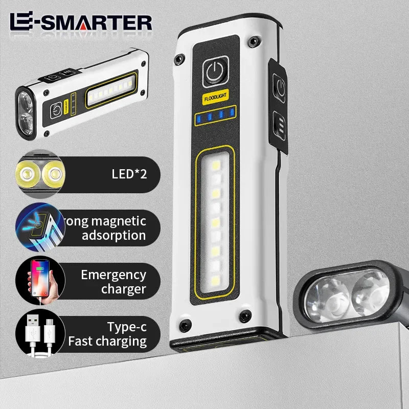 ESMARTER Mini LED Flashlight – Magnetic, 600 Lm, Power Bank